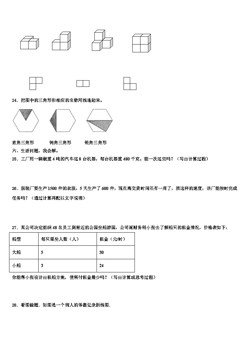 保定市涞水县2022-2023学年数学四年级第二学期期末达标测试试题含解析第3页