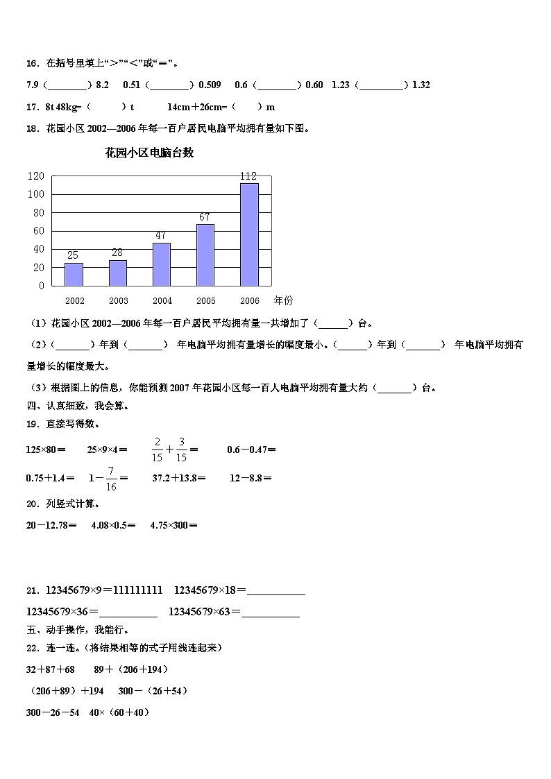 四川省内江市2023年数学四下期末经典试题含解析第2页