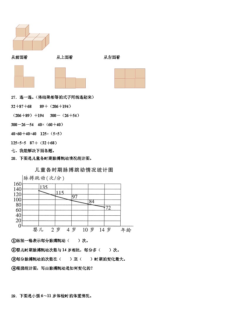 宁夏回族固原市原州区2023年数学四年级第二学期期末教学质量检测模拟试题含解析03