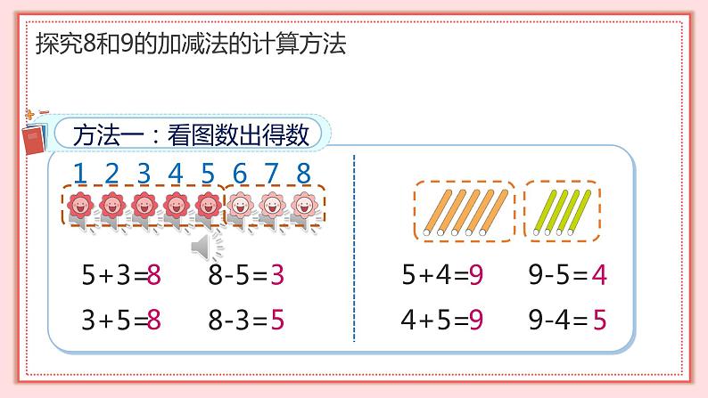 人教版小学数学一年级上册5.5《8和9的加减法》课件08