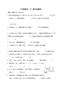 期末检测卷（试题）六年级下册数学 西师大版