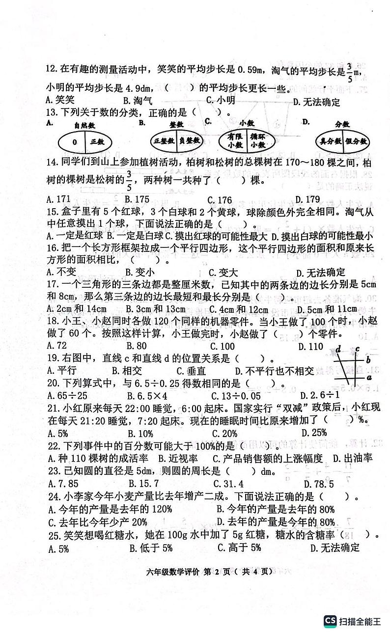 辽宁省沈阳市大东区2022-2023学年六年级下学期期末数学试题02