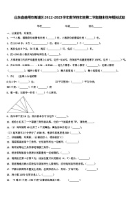 山东省德州市禹城区2022-2023学年数学四年级第二学期期末统考模拟试题含解析