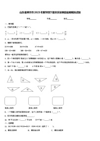 山东省潍坊市2023年数学四下期末质量跟踪监视模拟试题含解析