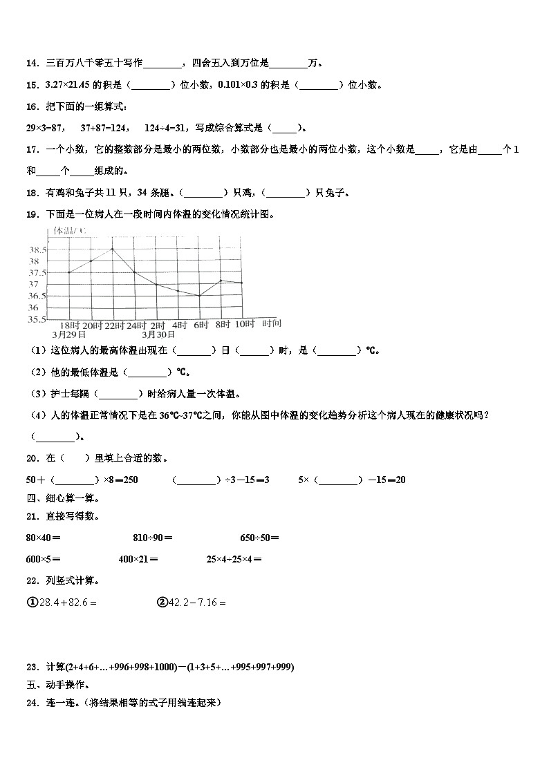 山西省长治新时代双语学校2022-2023学年数学四下期末达标检测试题含解析02