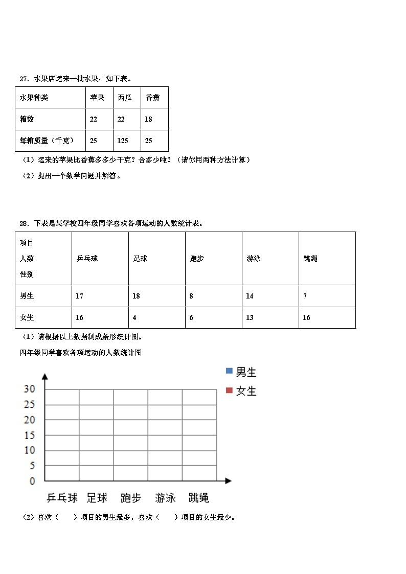 常德市石门县2022-2023学年数学四下期末达标检测试题含解析03