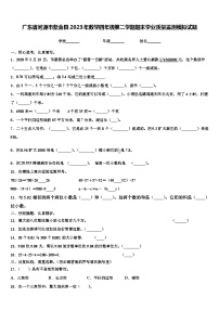 广东省河源市紫金县2023年数学四年级第二学期期末学业质量监测模拟试题含解析