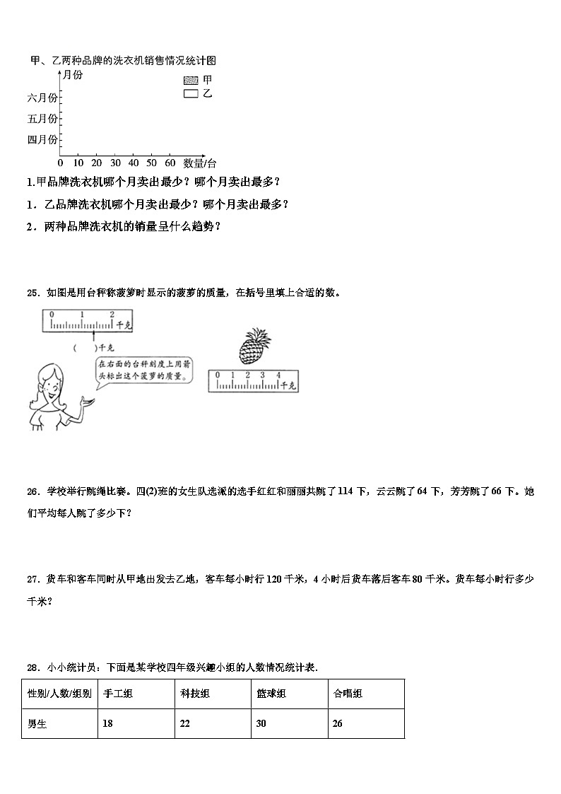 抚州市广昌县2023年数学四下期末考试模拟试题含解析第3页