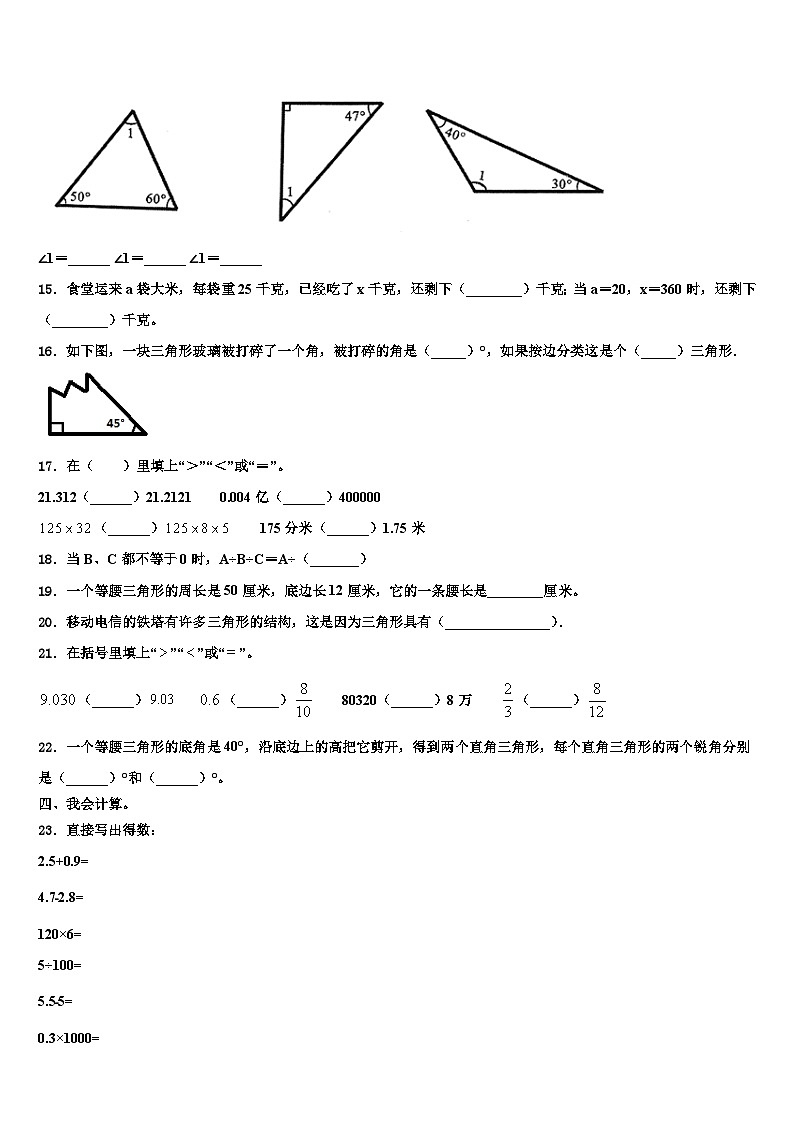 文山壮族苗族自治州西畴县2022-2023学年数学四年级第二学期期末教学质量检测试题含解析第2页