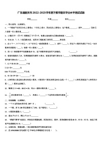 广东省韶关市2022-2023学年四下数学期末学业水平测试试题含解析