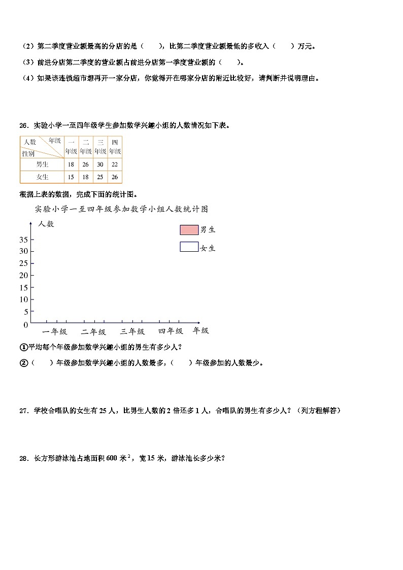 广西壮族河池市凤山县2022-2023学年数学四下期末学业水平测试试题含解析第3页
