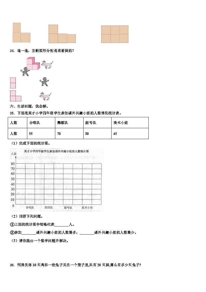 果洛藏族自治州2023年四年级数学第二学期期末学业水平测试试题含解析第3页