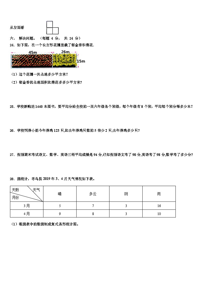 江苏省苏州市昆山市卷2022-2023学年数学四年级第二学期期末教学质量检测试题含解析03