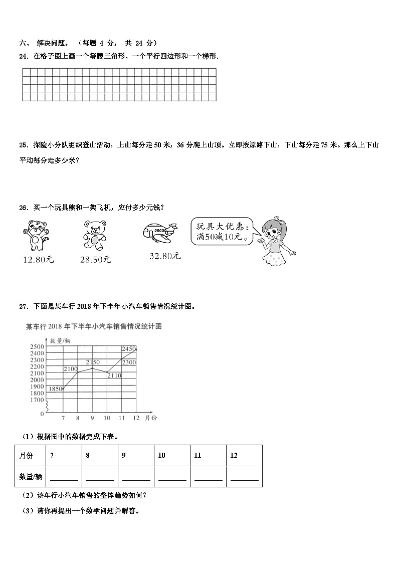 江西省赣州市于都县2023年数学四下期末达标检测模拟试题含解析03