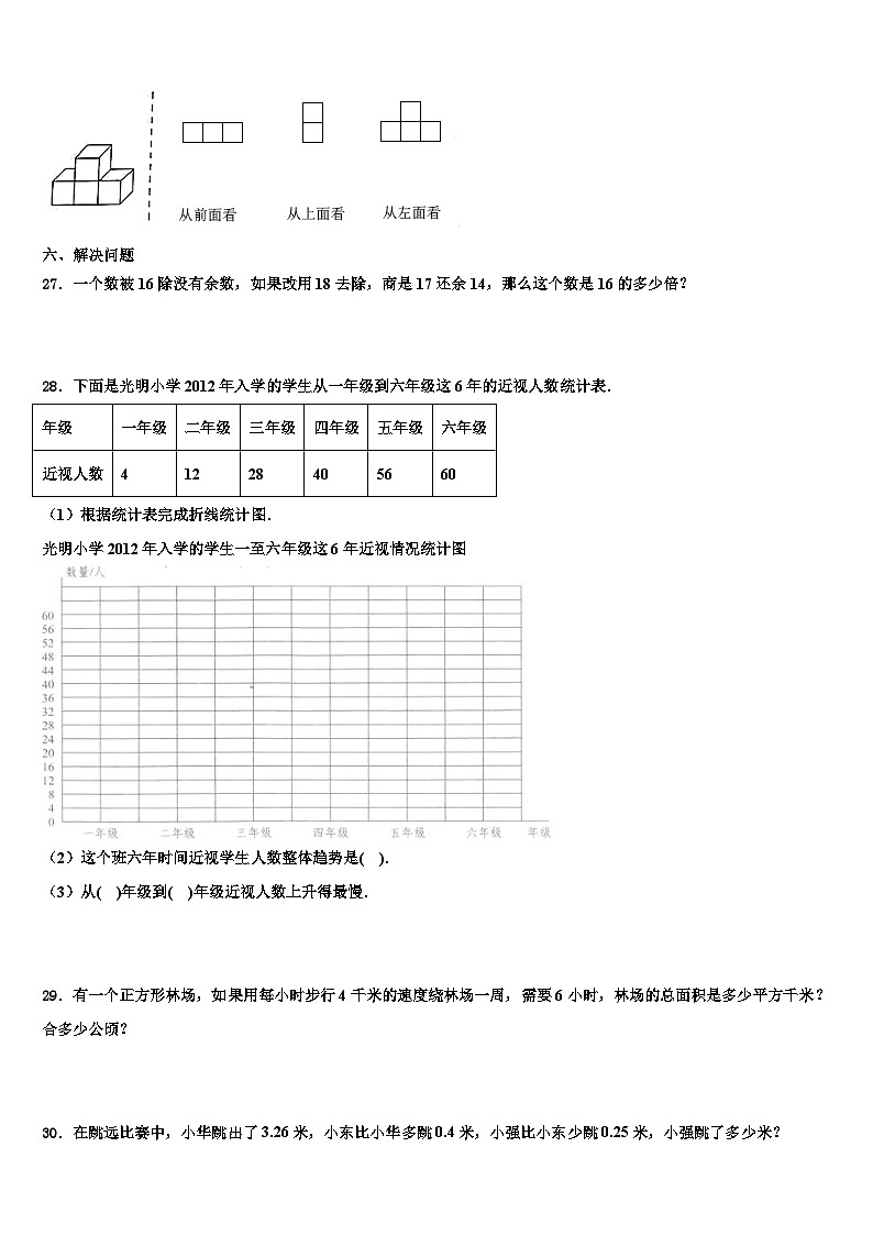 河北省承德市宽城满族自治县2023年四年级数学第二学期期末综合测试试题含解析03
