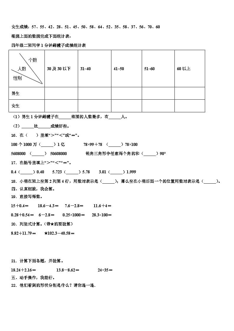 河北省石家庄市新乐市2023届数学四下期末质量跟踪监视模拟试题含解析第2页