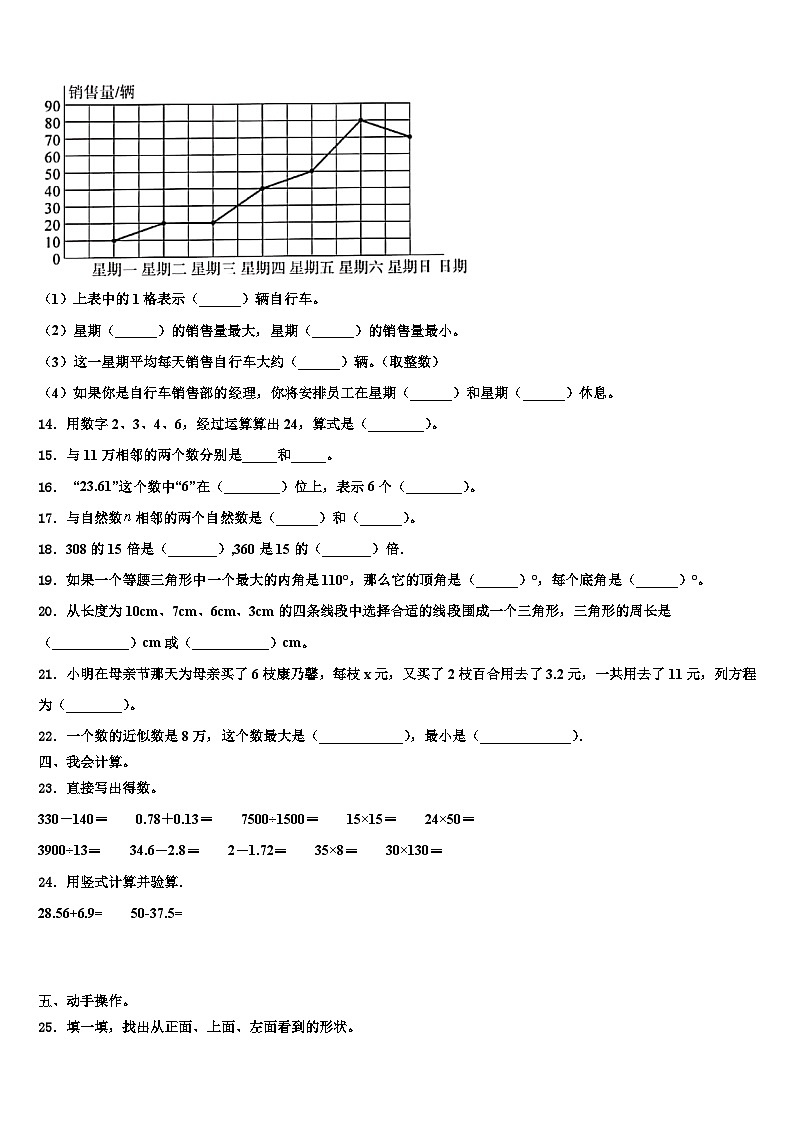 沧州市海兴县2023年数学四下期末学业水平测试试题含解析第2页