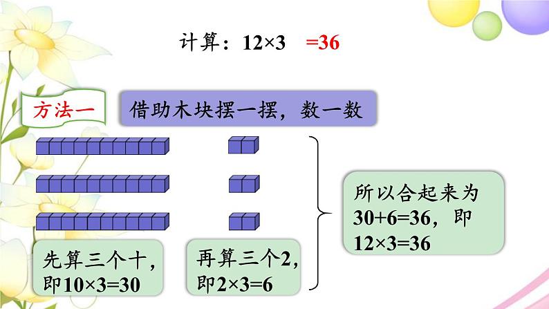 青岛版小学三年级数学上册二快乐大课间__两位数乘一位数信息窗1第2课时两位数乘一位数不进位的笔算作业课件07