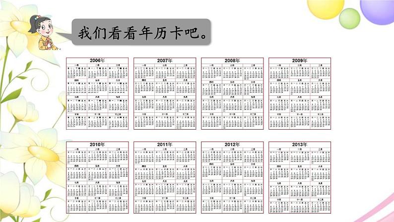 青岛版小学三年级数学下册六年月日信息窗2认识年月日作业课件第6页