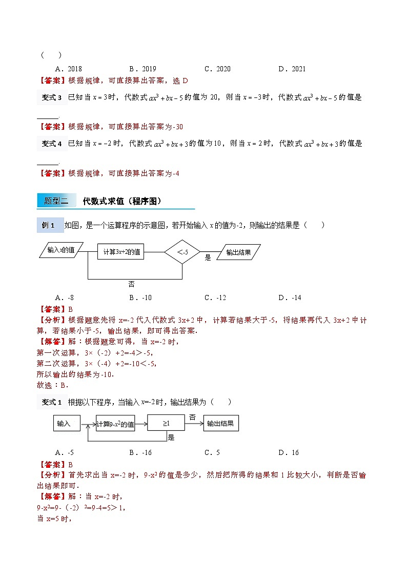 【暑假小初衔接】北师大版数学六年级（六升七）暑假预习-3.2《代数式求值》讲学案（解析板）第2页