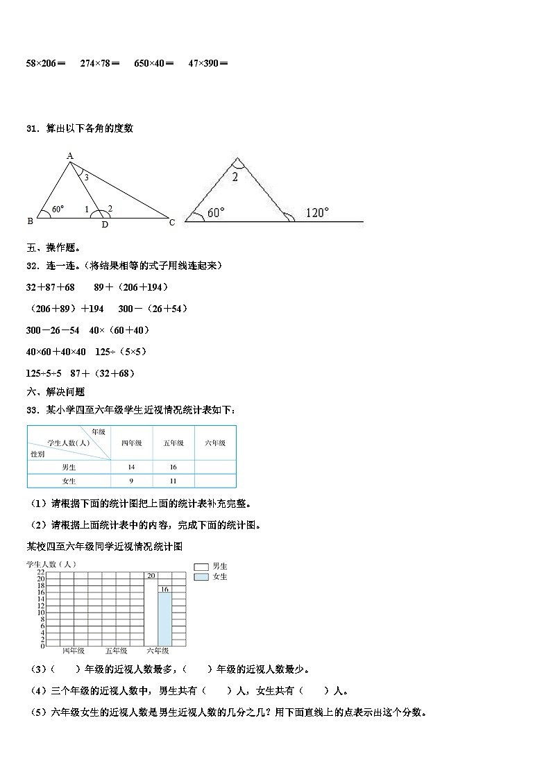 湖南省常德市2022-2023学年数学四年级第二学期期末考试试题含解析03