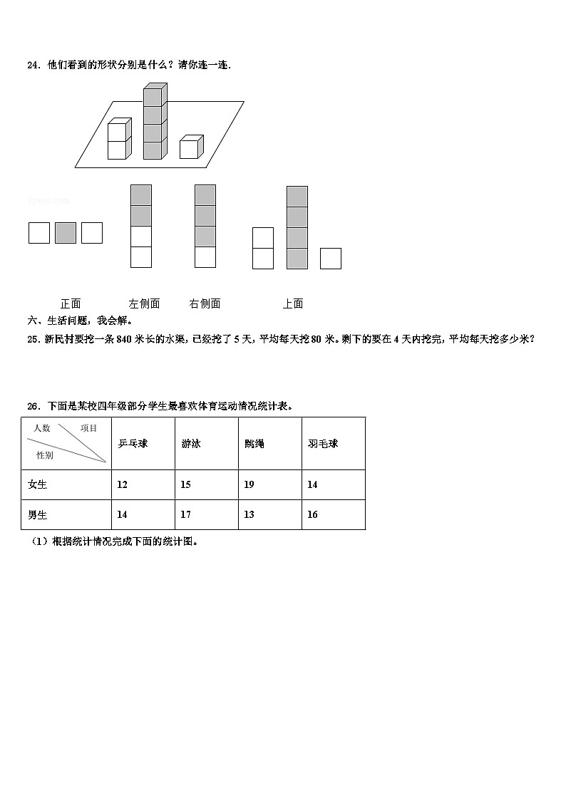 濮阳县2022-2023学年数学四下期末达标检测试题含解析03
