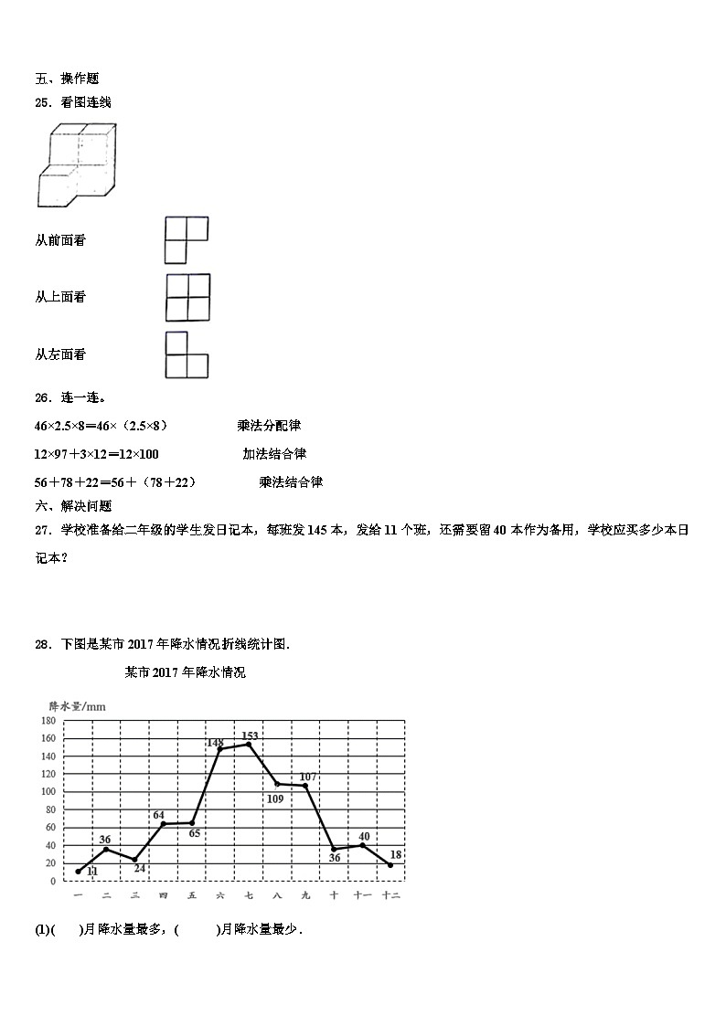 甘南藏族自治州玛曲县2023年数学四年级第二学期期末质量检测试题含解析03