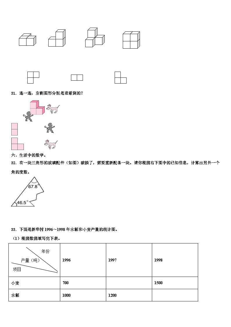 甘肃省平凉市2023年数学四下期末达标测试试题含解析03