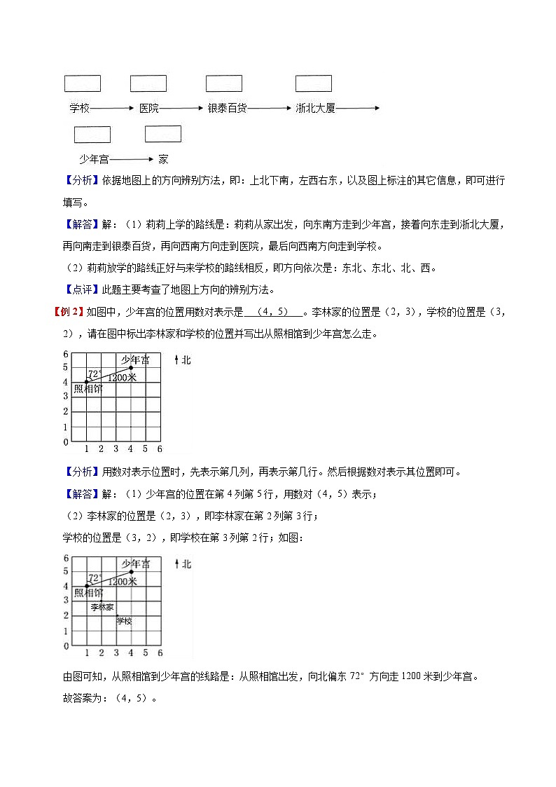 【暑假提升】北师大版数学三年级（三升四）暑假预习：第5单元《方向与位置》讲义（知识点+例题+练习）（含解析）02