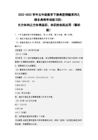 期末典例专项练习四：长方体和正方体表面积、体积的实际应用-2022-2023学年五年级数学下册典型例题系列（解析版）人教版