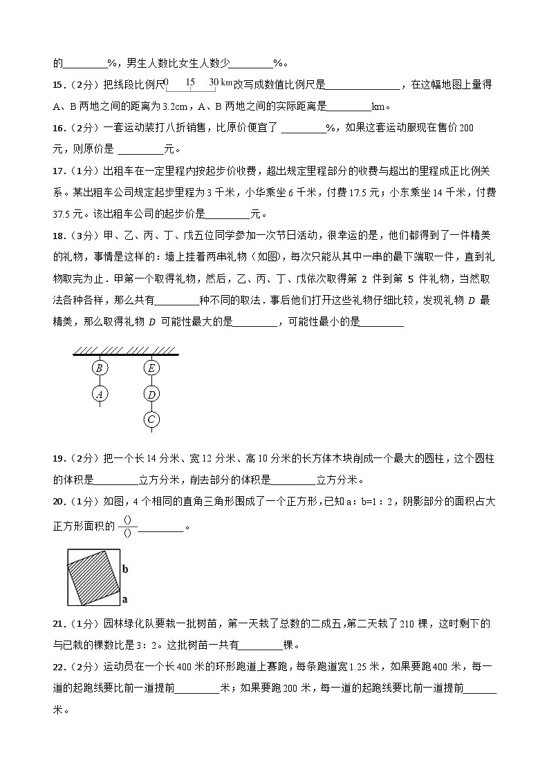 人教版2023年数学六年级下学期期末教学质量检测模拟卷（五）第3页