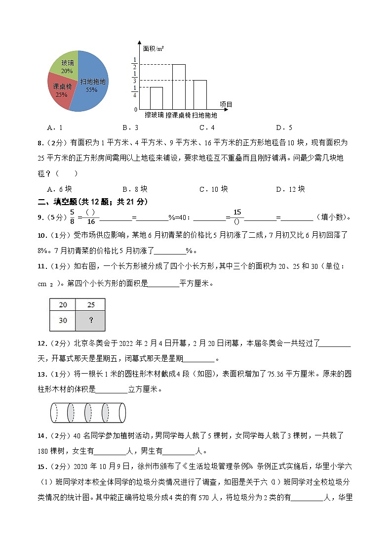 人教版2023年数学六年级下学期期末质量检测模拟卷（五）第2页