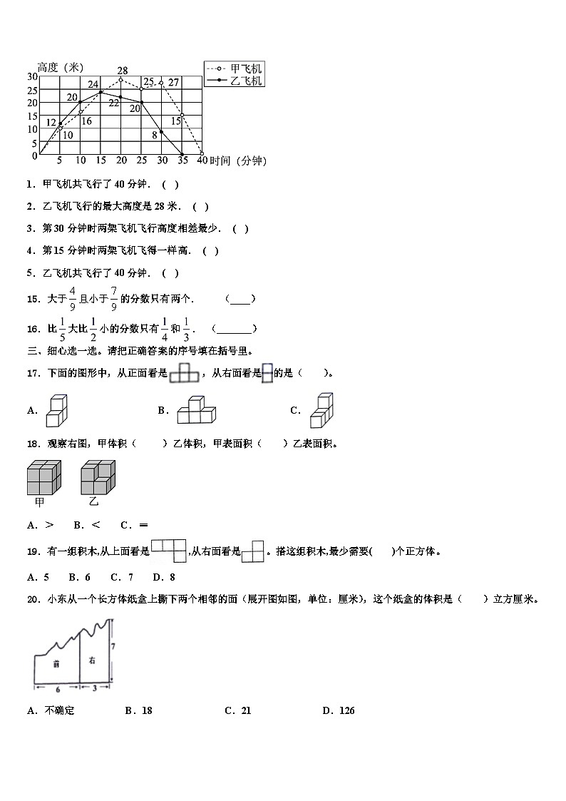2022-2023学年克拉玛依区数学五下期末经典试题含解析02