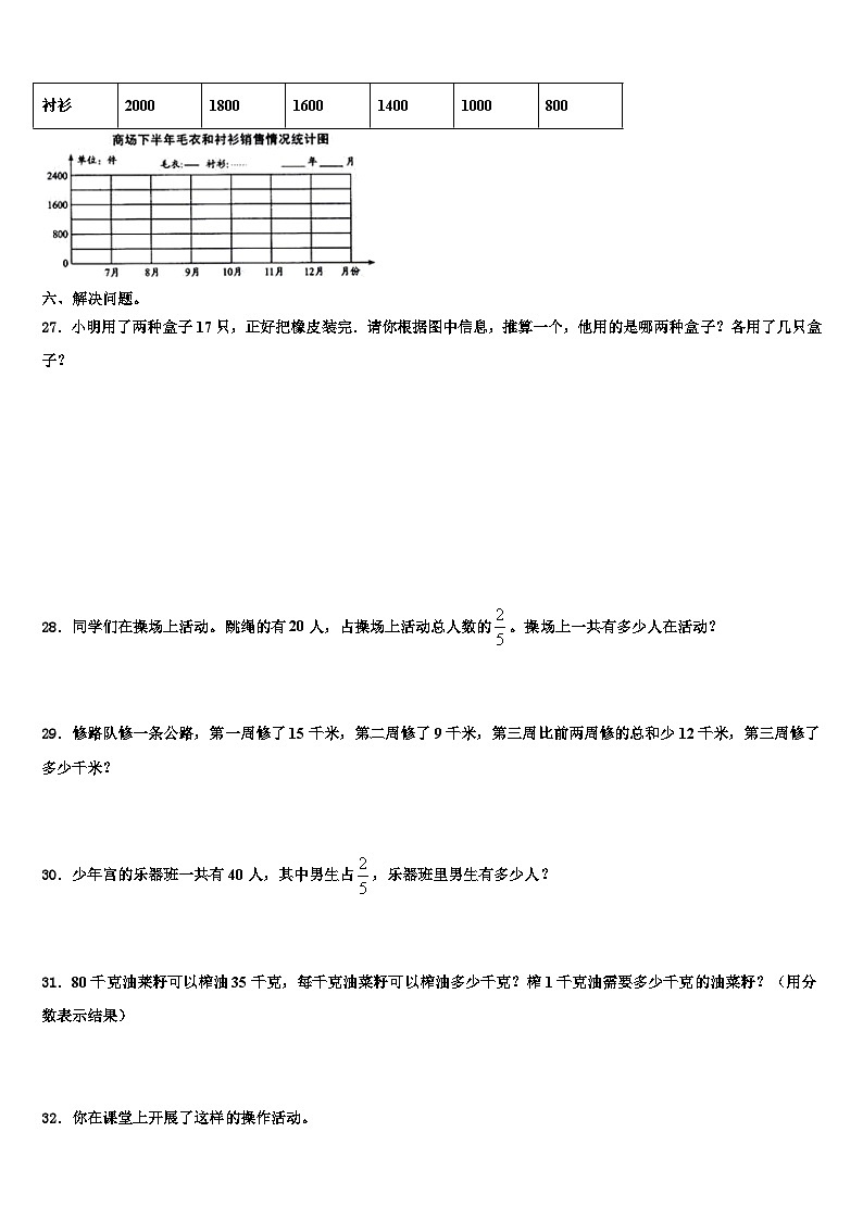 2022-2023学年内蒙古巴彦淖尔市杭锦后旗五年级数学第二学期期末教学质量检测试题含解析第3页