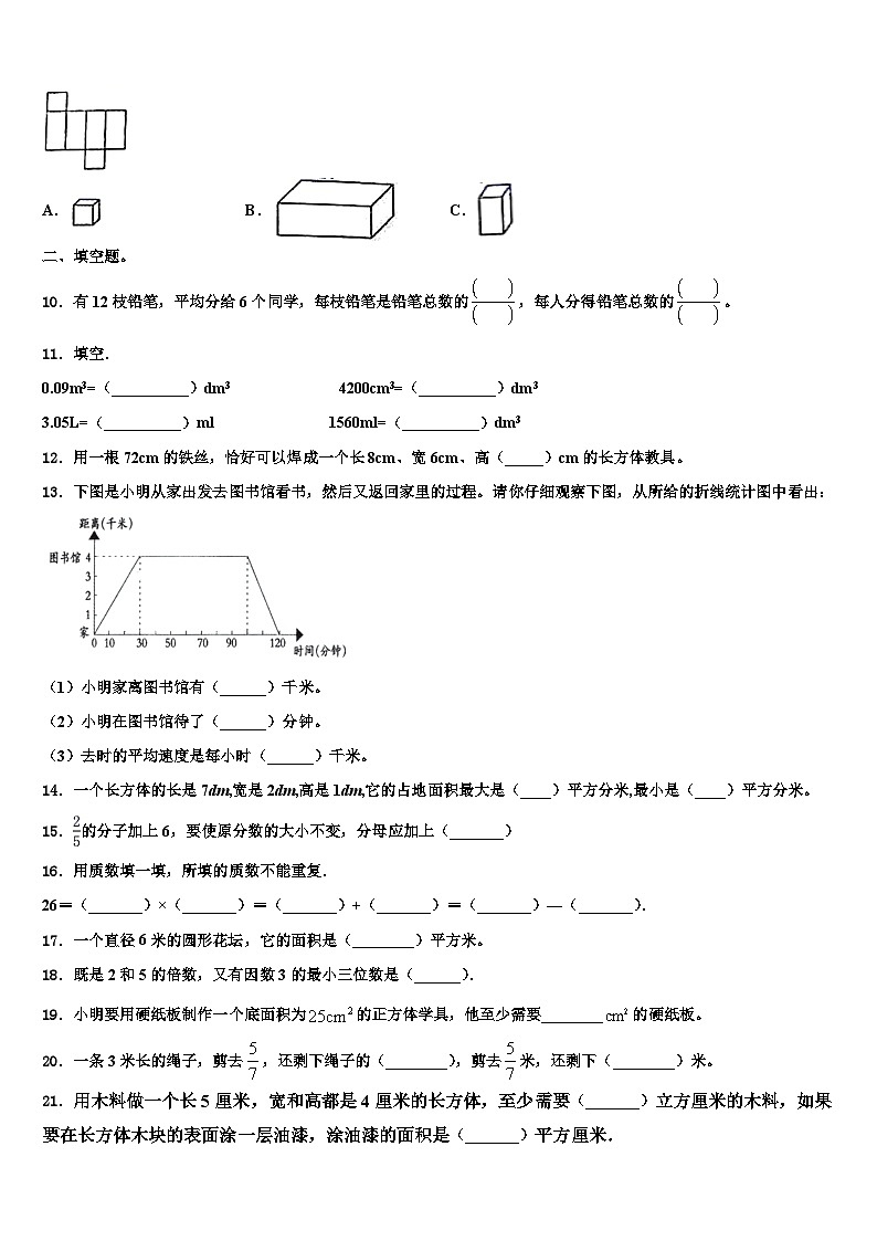 2022-2023学年四川省成都市新津县数学五下期末调研试题含解析第2页