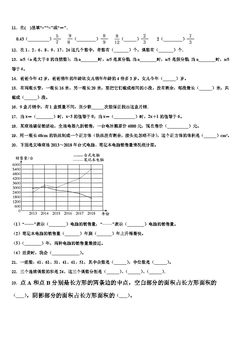 2022-2023学年四川省甘孜藏族自治州得荣县数学五年级第二学期期末达标测试试题含解析第2页