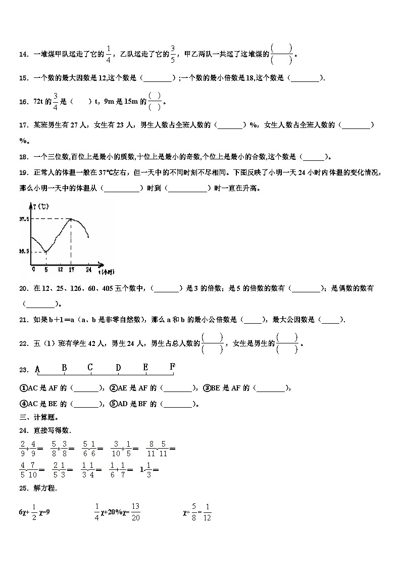 2022-2023学年四川省攀枝花市西区数学五年级第二学期期末检测试题含解析第2页