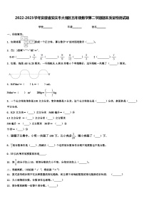 2022-2023学年安徽省安庆市大观区五年级数学第二学期期末质量检测试题含解析