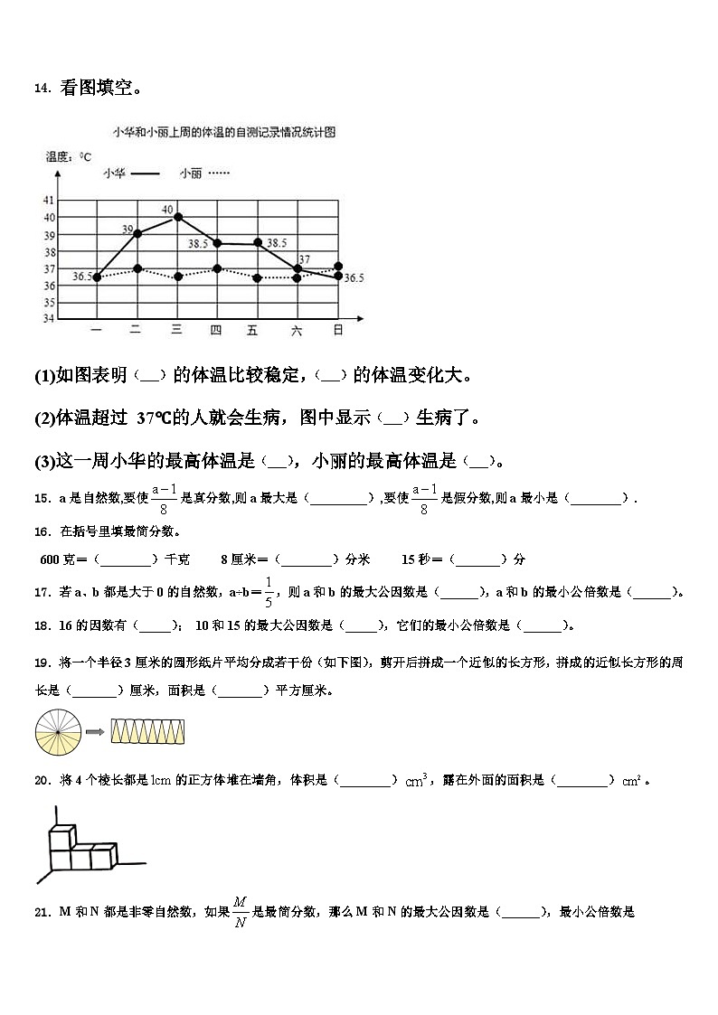 2022-2023学年山东枣庄薛城区诊断性测评数学五下期末监测试题含解析第2页