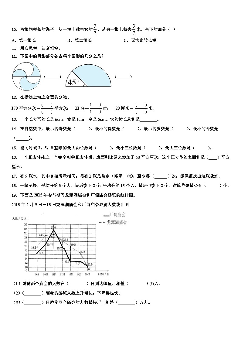2022-2023学年平顶山市林州市数学五下期末学业质量监测模拟试题含解析02