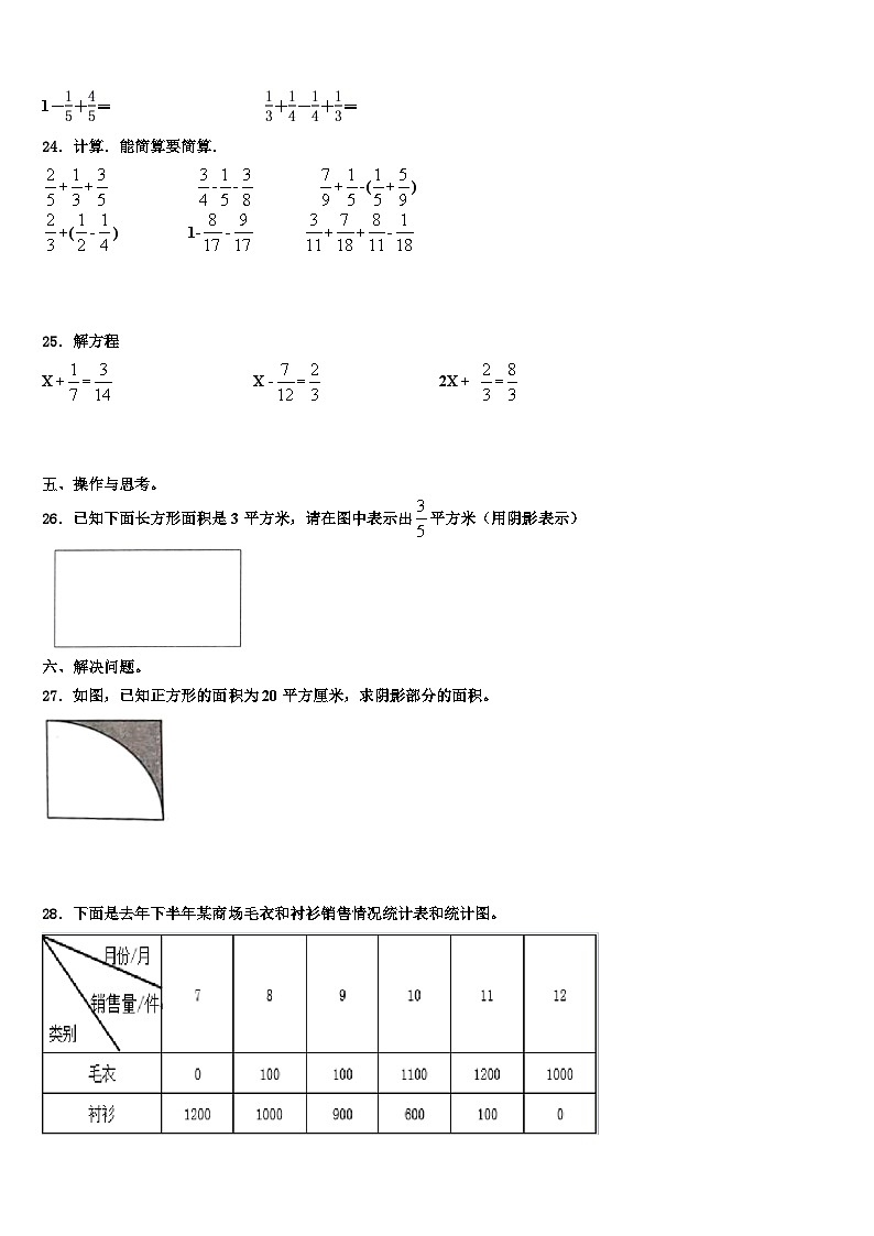 2022-2023学年平凉市庄浪县数学五年级第二学期期末监测模拟试题含解析第3页