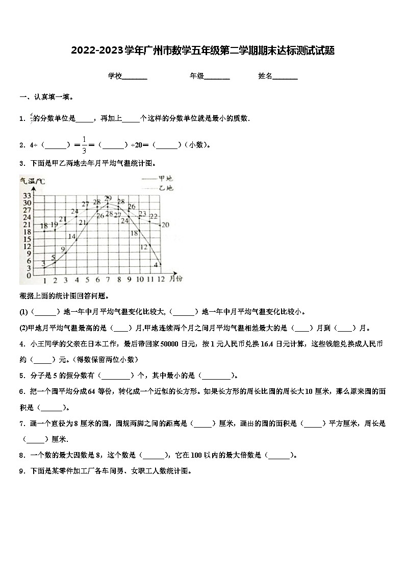 2022-2023学年广州市数学五年级第二学期期末达标测试试题含解析01