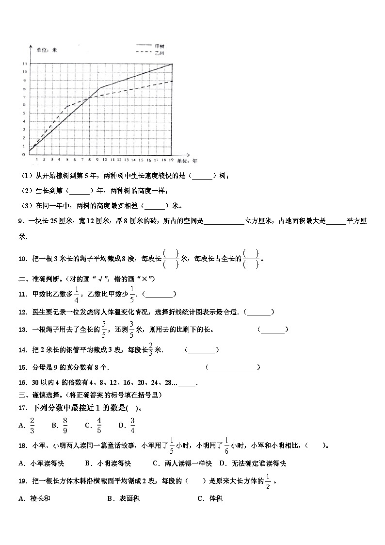 2022-2023学年广西南宁市西乡塘区数学五年级第二学期期末考试模拟试题含解析第2页