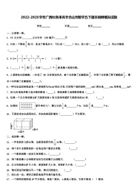 2022-2023学年广西壮族来宾市合山市数学五下期末调研模拟试题含解析