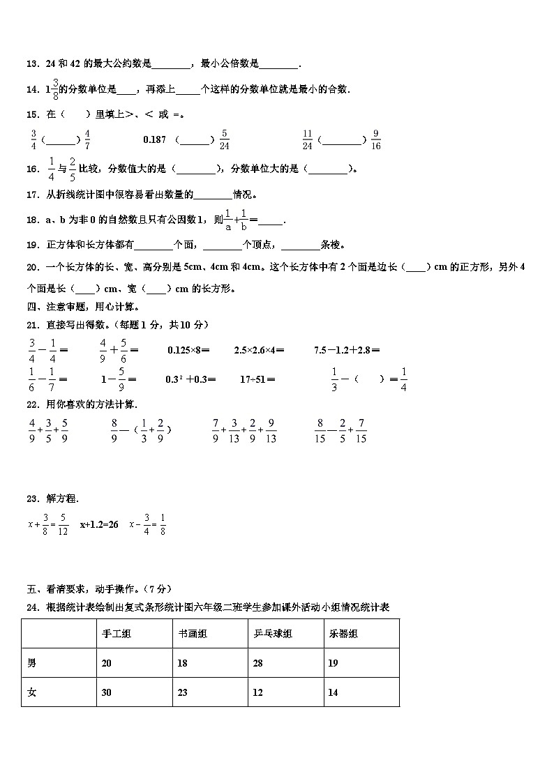 2022-2023学年广州市白云区数学五年级第二学期期末经典模拟试题含解析第2页