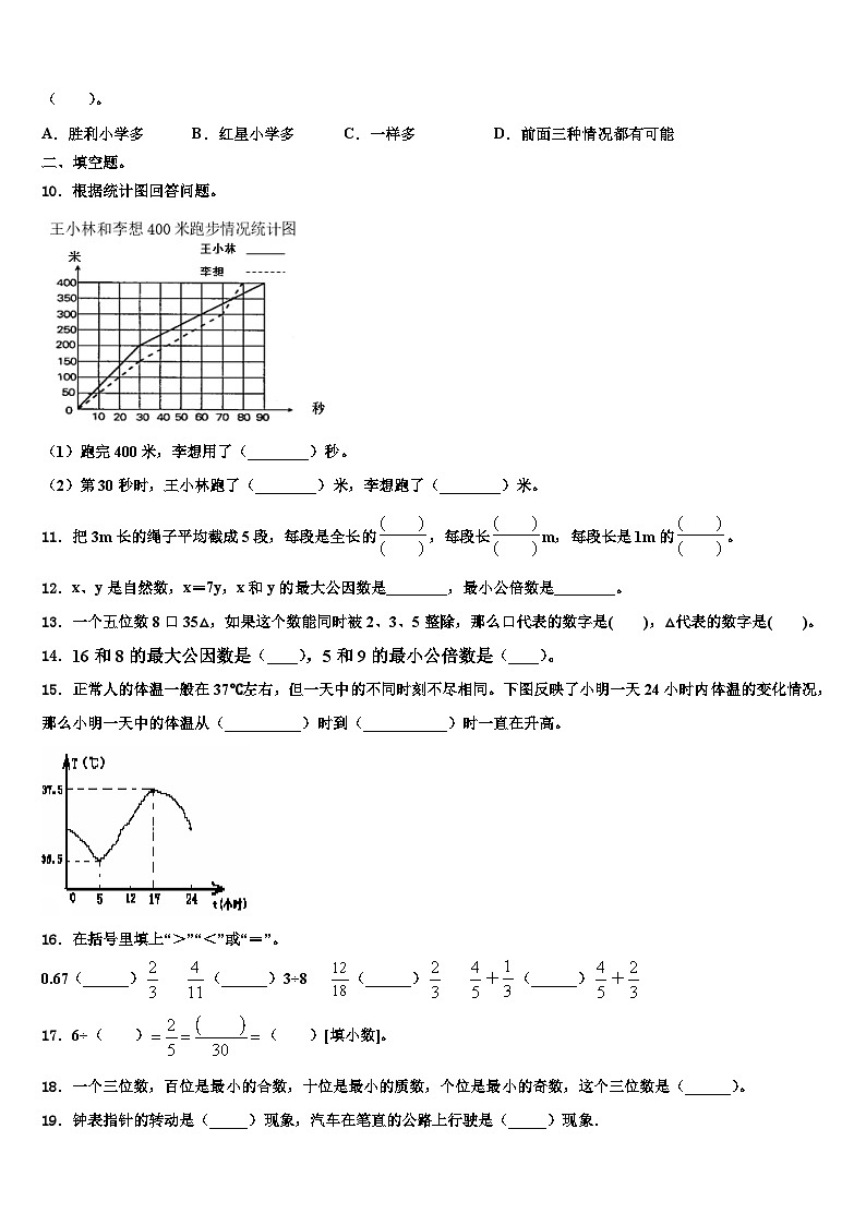 2022-2023学年开封县数学五下期末达标检测试题含解析02