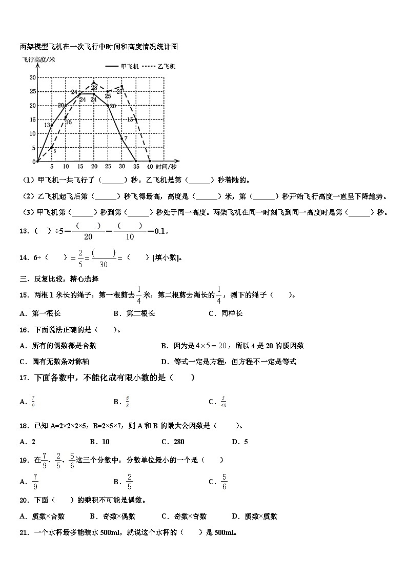 2022-2023学年惠州市龙门县数学五年级第二学期期末质量检测试题含解析第2页