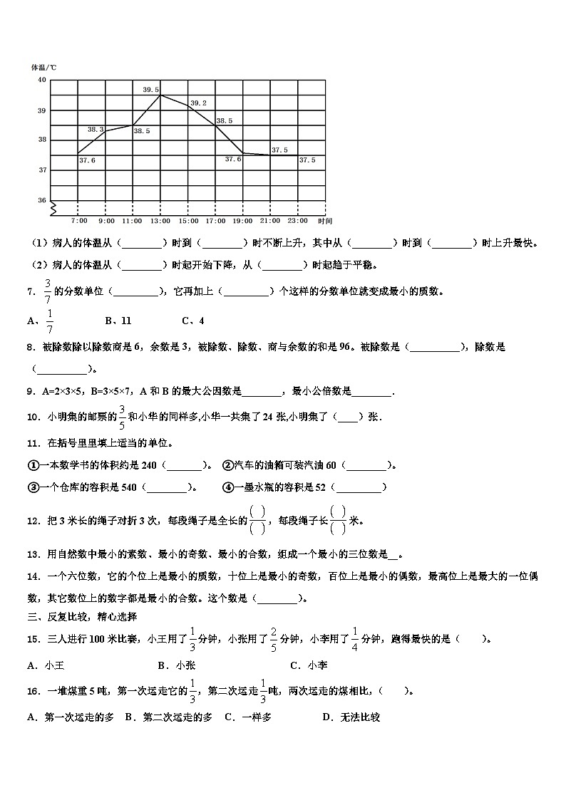 2022-2023学年江西省九江市武宁县五年级数学第二学期期末达标检测模拟试题含解析02