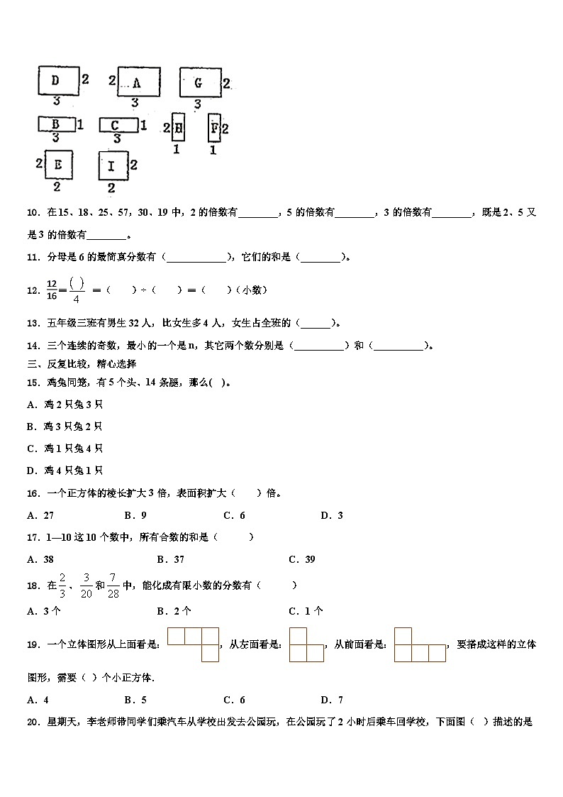 2022-2023学年江西省景德镇市昌江区数学五下期末达标检测试题含解析第2页