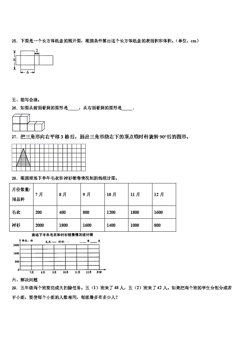 2022-2023学年河南省商丘市项城市正泰博文学校数学五年级第二学期期末复习检测试题含解析第3页